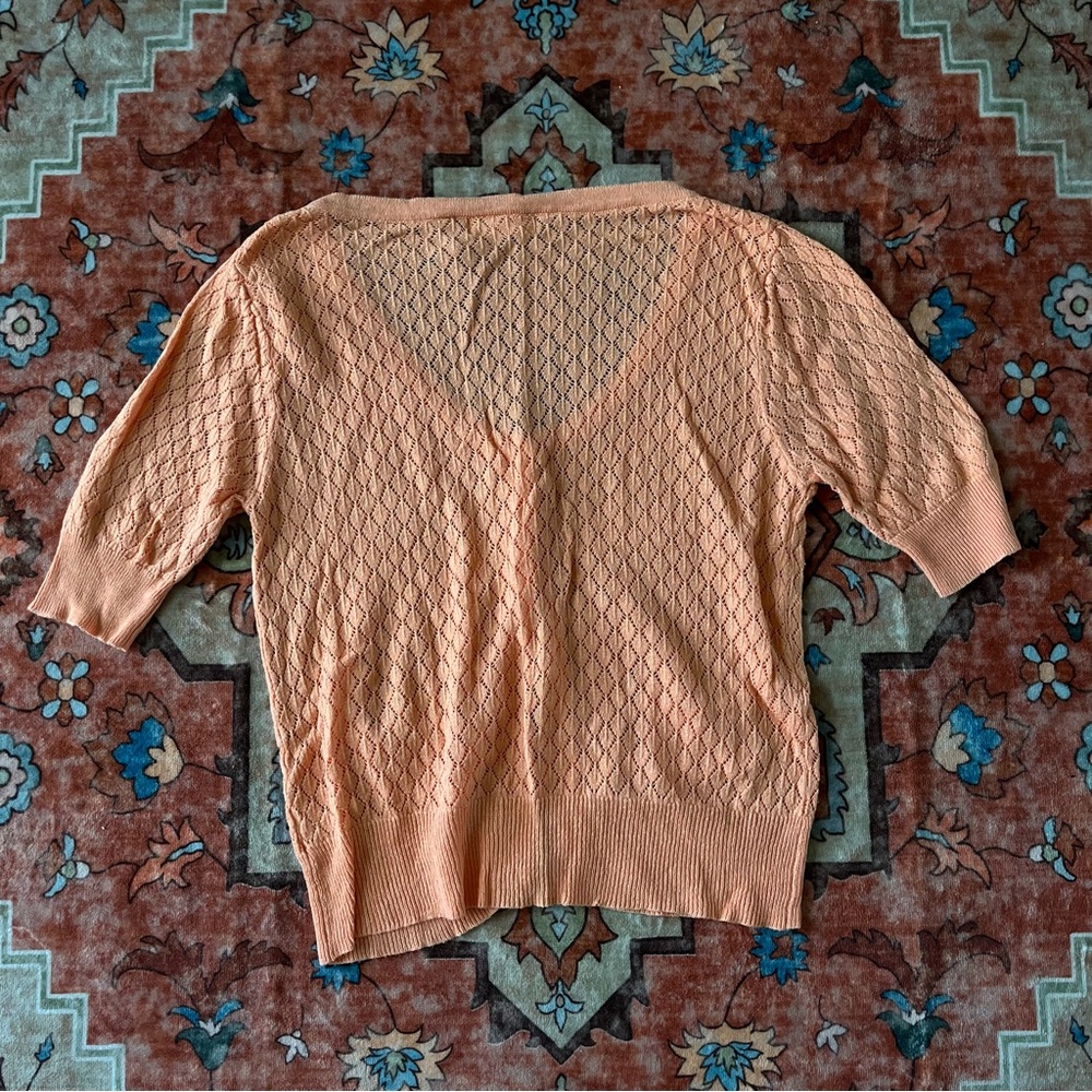 Vintage Orange Crochet Cardigan - Picture 3 of 3